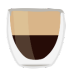 Graphic of a cafe au lait, a rich espresso coffee with steamed milk