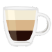 A graphic of a cappuccino, a rich espresso coffee with delicious steamed and foamed milk.