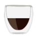 A graphic of an espresso, an Intense coffee with rich golden crema.