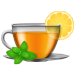 a graphic of a tea with a slice of lemon and mint tea foilage.